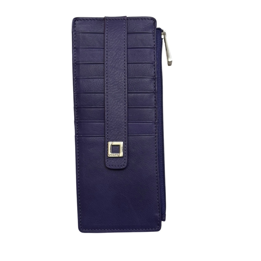 Lodis purple leather ID card holder wallet
